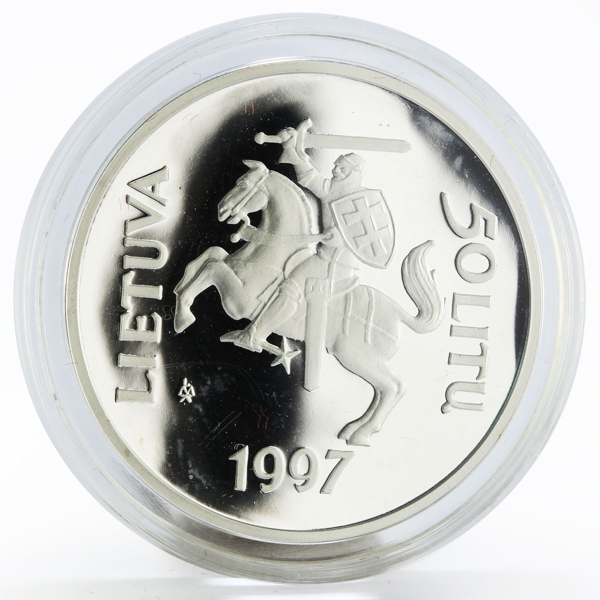 Lithuania 50 litu 450th Anniversary of the first Lithuanian book coin 1997