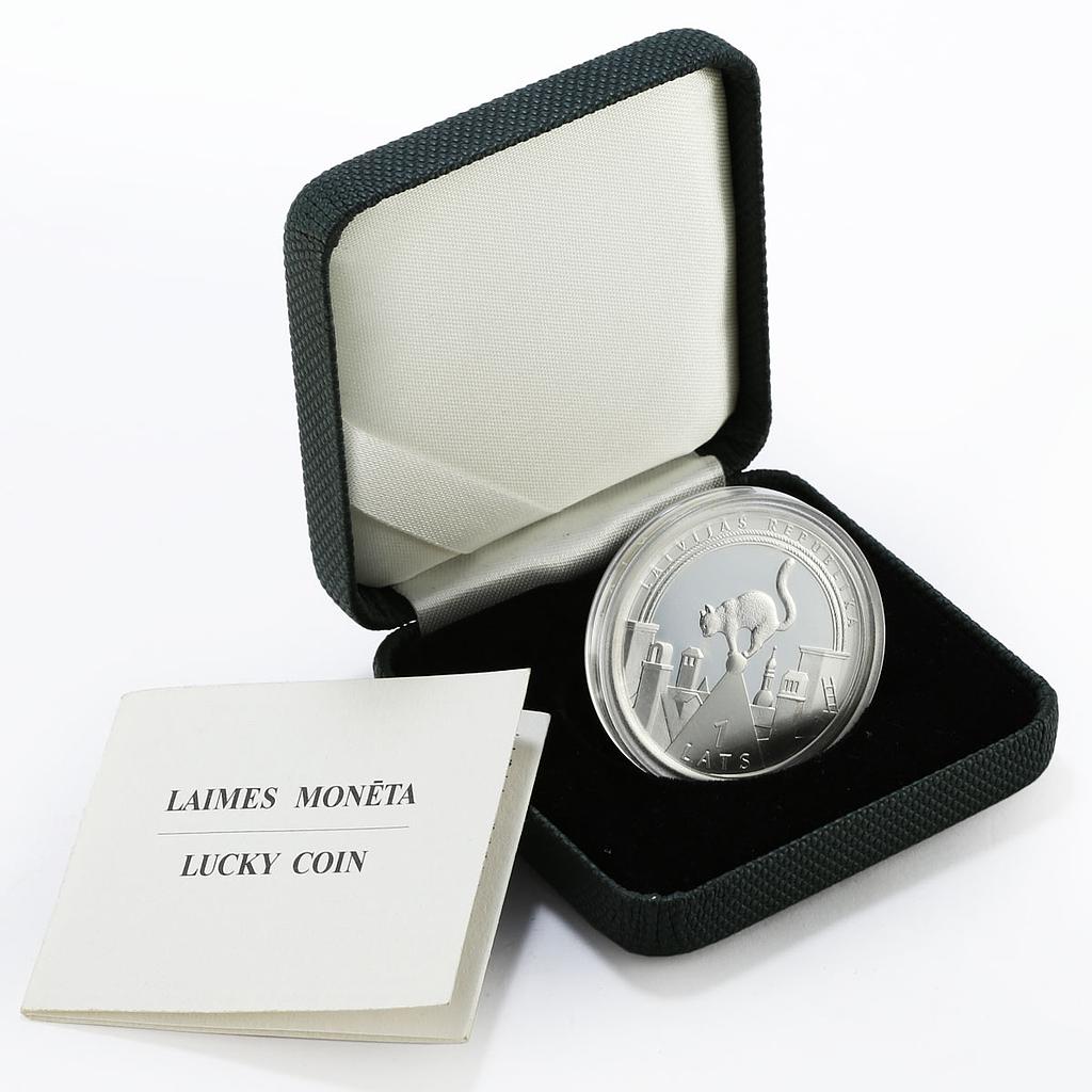 Latvia 1 lats Lucky Coin proof silver coin 2008