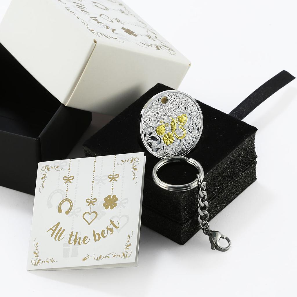 Niue 1 dollar All the Best Keyring Ladybug Horseshoe gilded silver coin 2017
