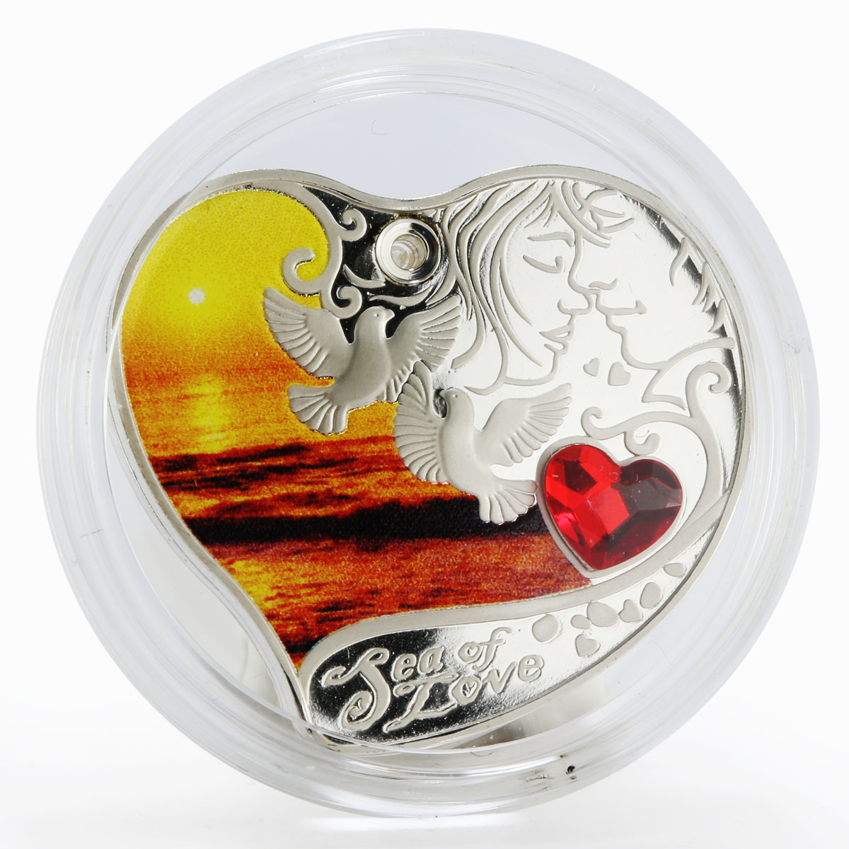 Niue 1 dollar Sea of Love colored proof silver coin 2017