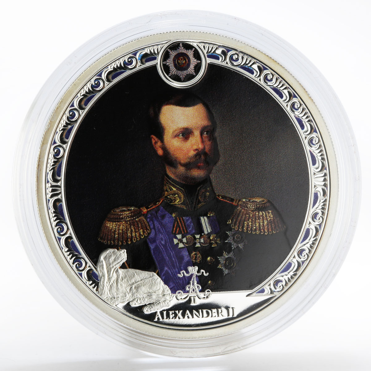 Fiji set of 3 coins Romanov Dynasty Alexander II proof colored silver 2012