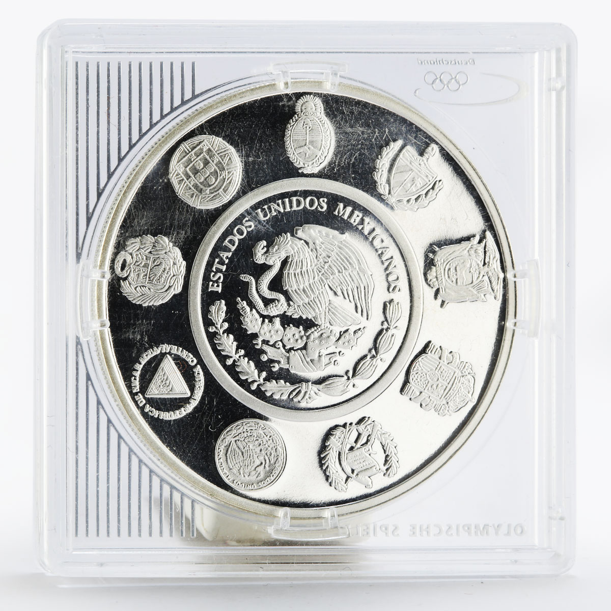 Mexico 5 Pesos Juego de pelota Olympics proof silver coin 2008