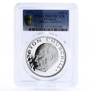 Paraguay 150 guaranies Sir Winston Churchill PR67 PCGS proof silver coin 1974