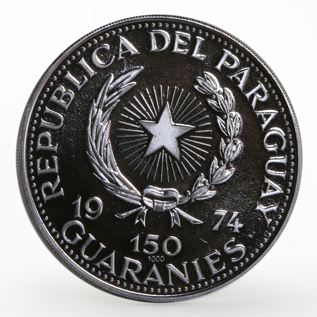 Paraguay 150 guaranies Pope John XXIII proof silver coin 1974
