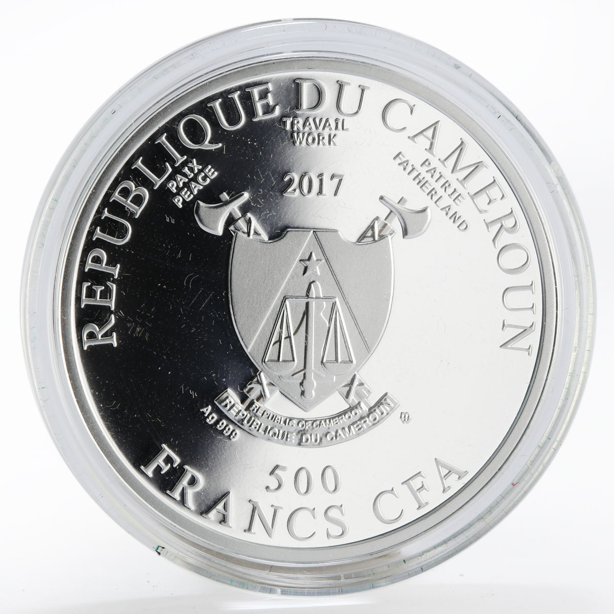 Cameroon 500 francs Sandro Botticelli Birth of Venus colored silver coin 2017