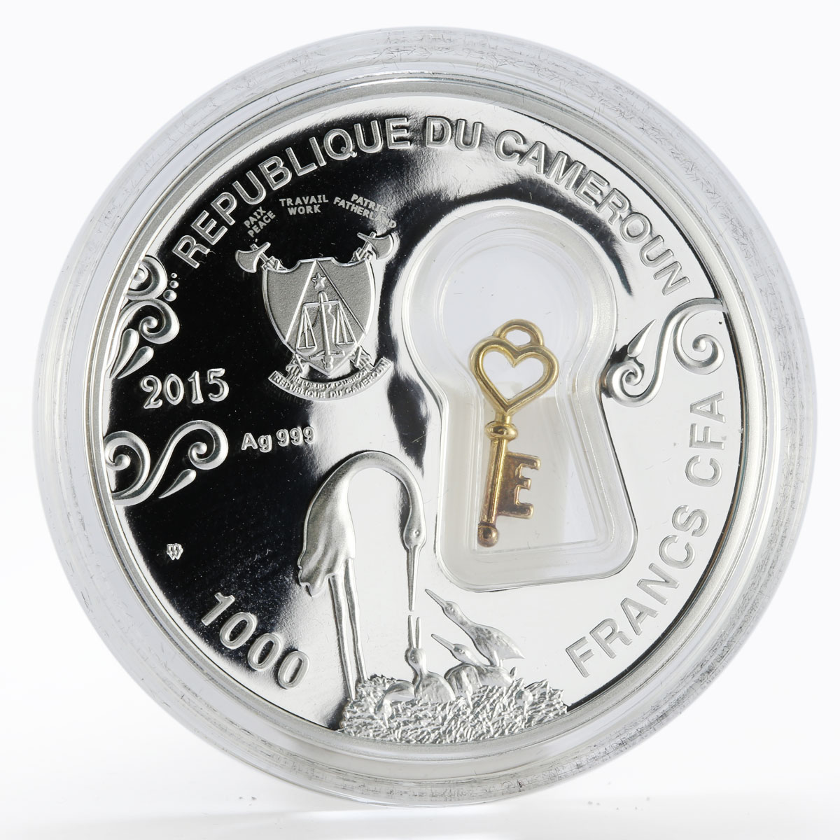 Cameroon 1000 francs Domestic Happiness silver coin 2015