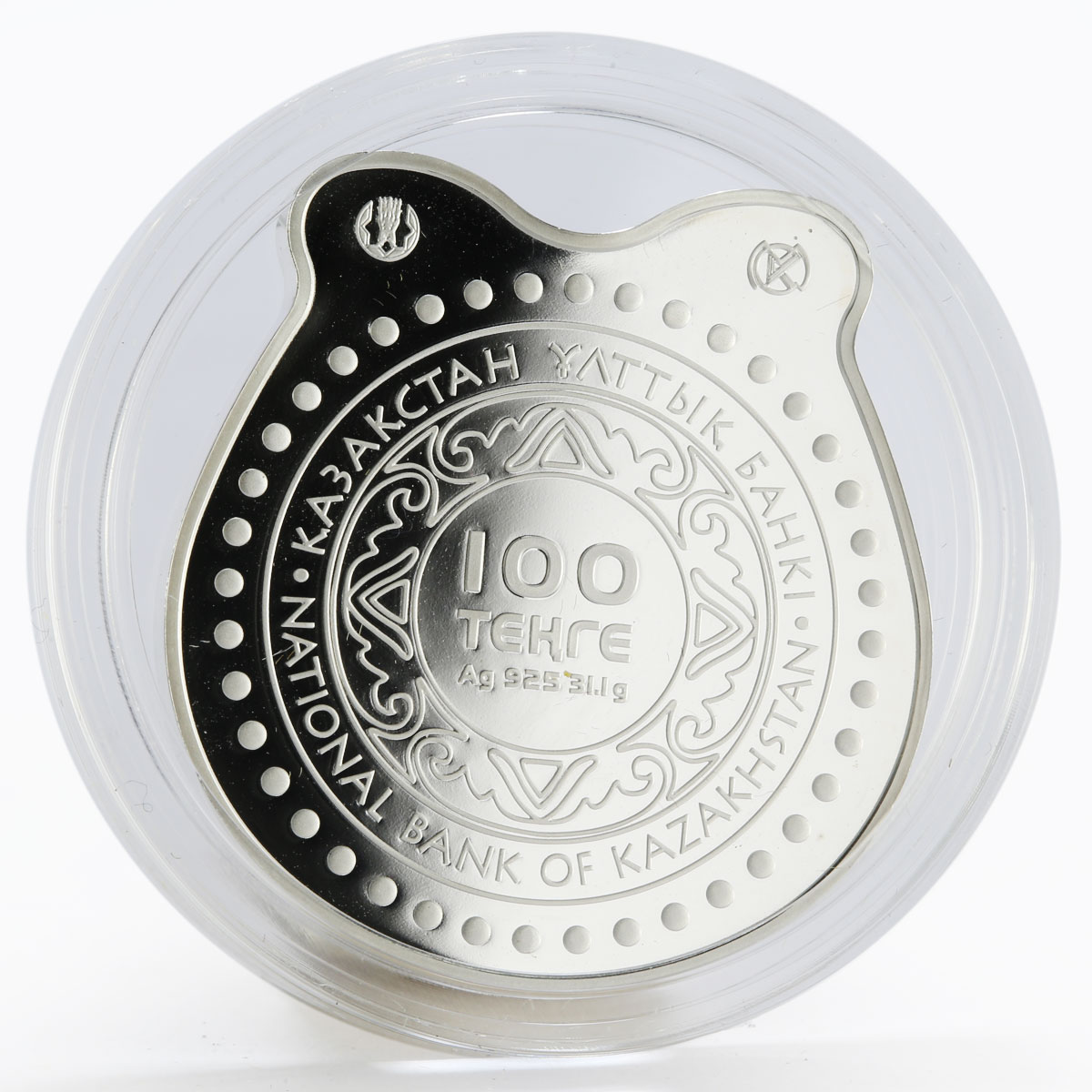 Kazakhstan 100 tenge Horseshoe gilded silver proof coin 2016