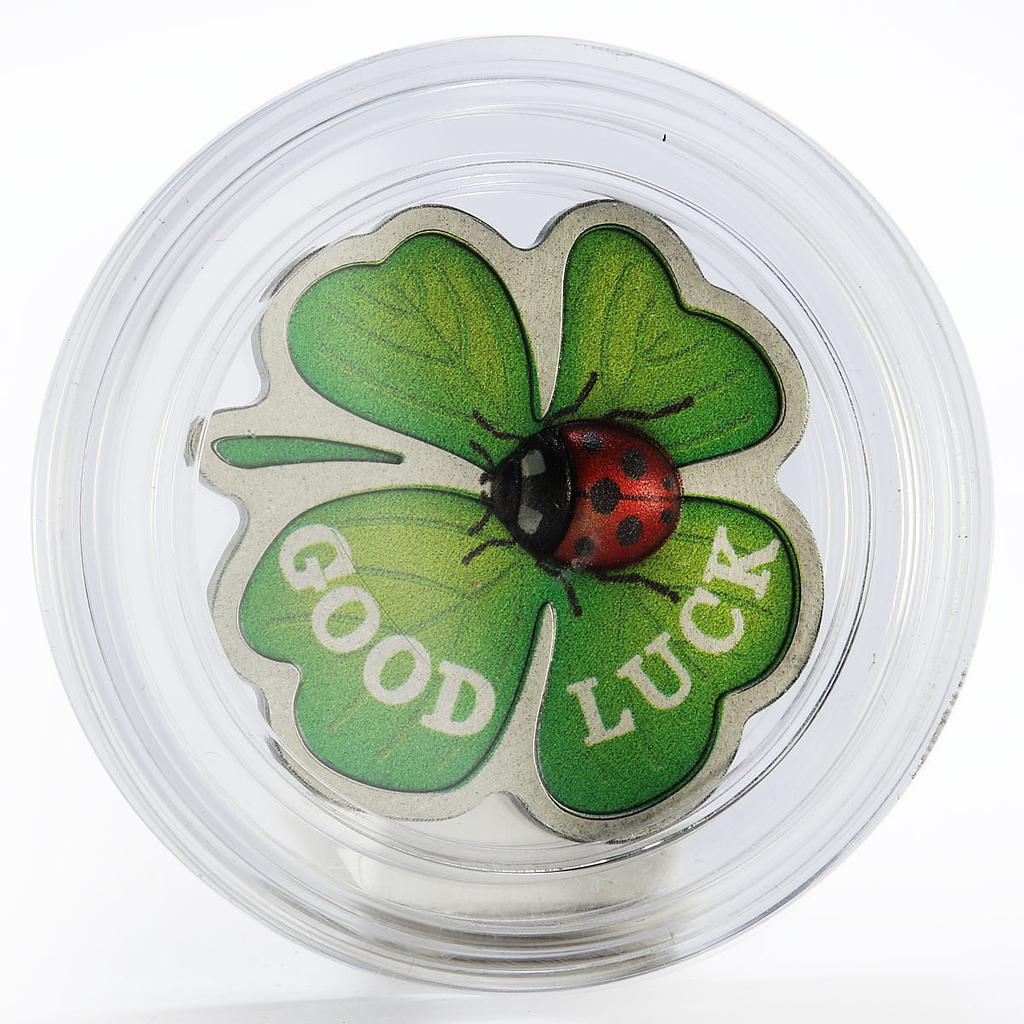 Laos 50000 kip Ladybug Good Luck colored proof silver coin 2018