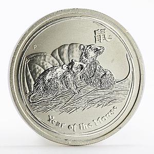Australia 50 cents Year of the Mouse Lunar Series II 1/2 oz silver coin 2008