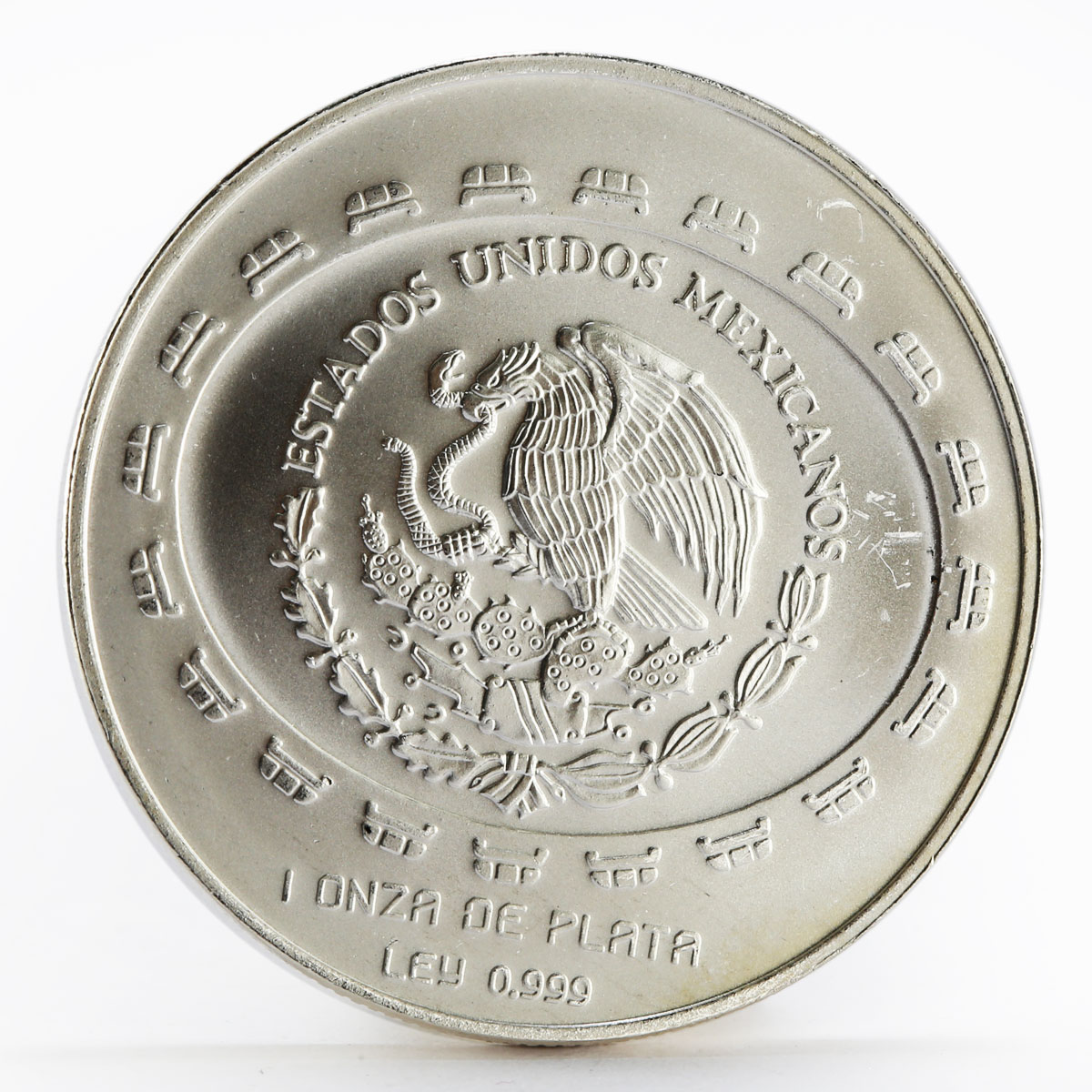 Mexico 5 pesos Disco De La Muerte silver coin 1998