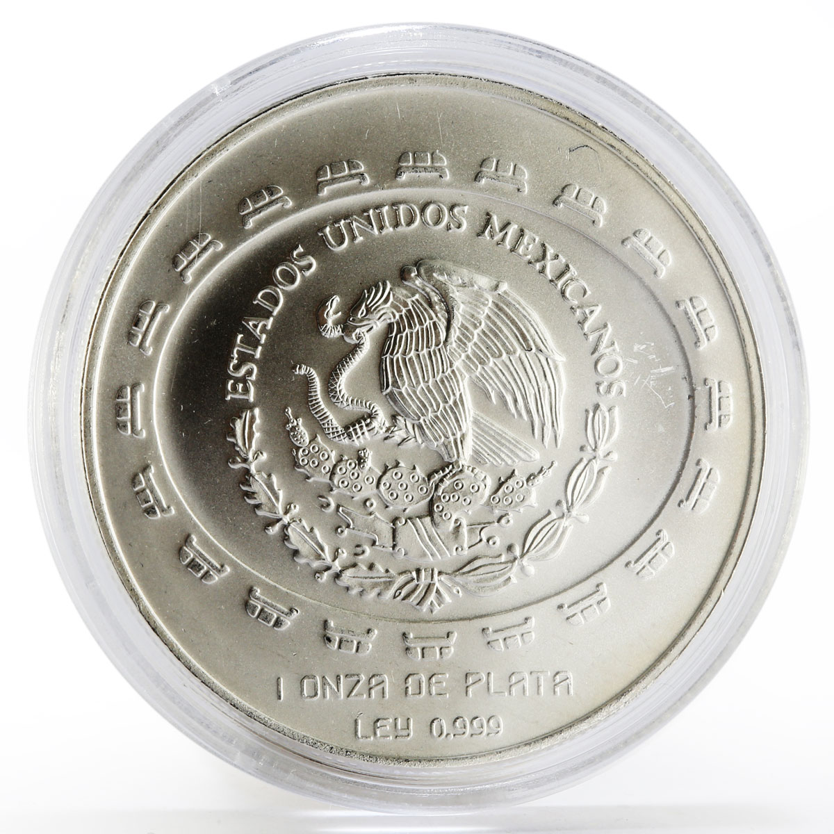 Mexico 5 pesos Disco De La Muerte silver coin 1998