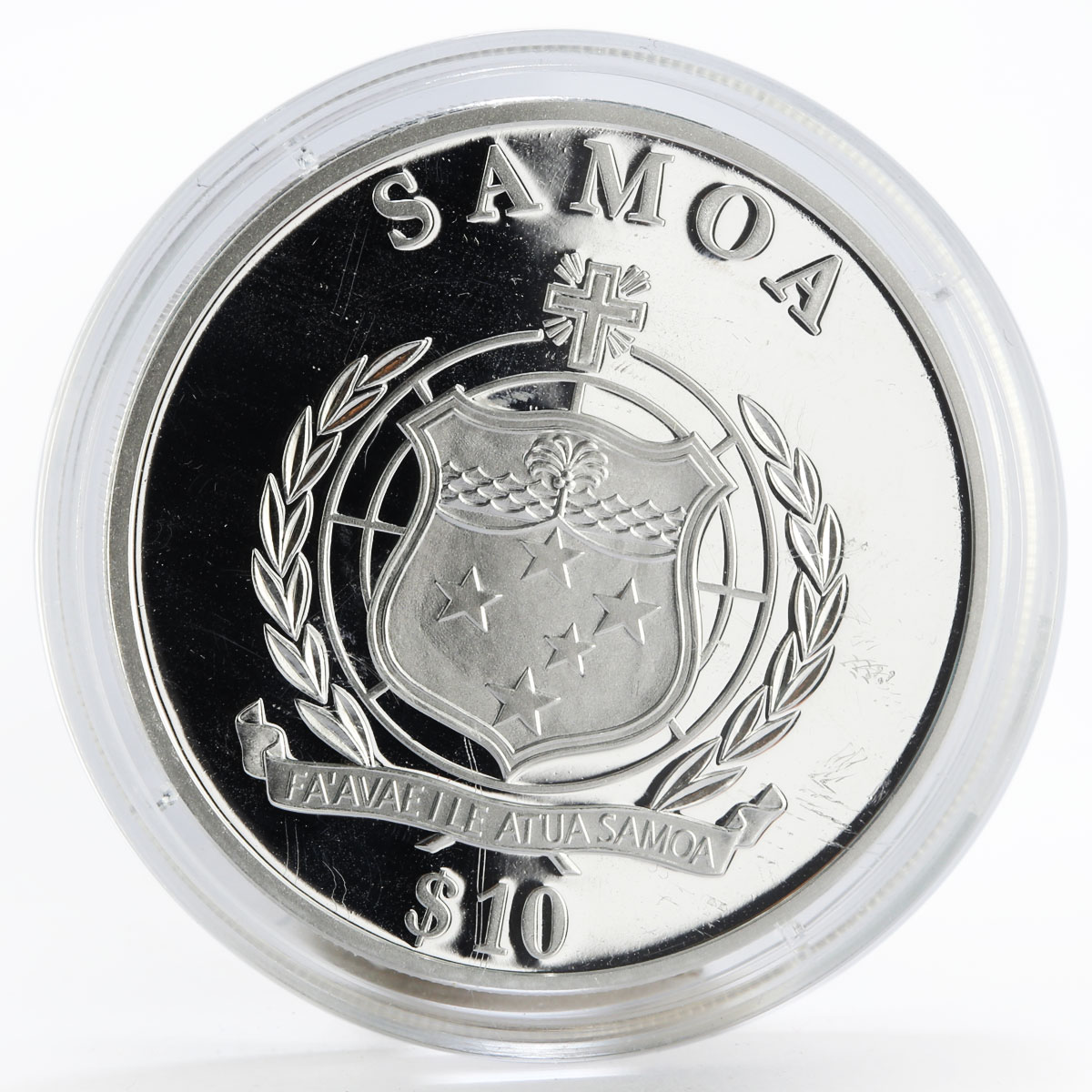 Samoa 10 dollars 200th Birthday of Charles Darwin DNA proof silver coin 2009