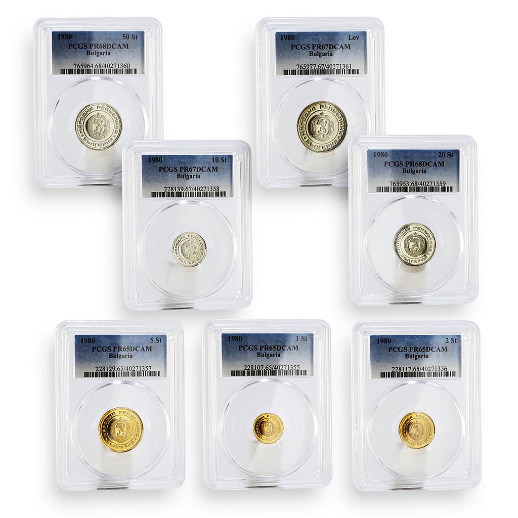 Bulgaria complete set of 7 coins PR-65 - PR-68 PCGS proof 1980