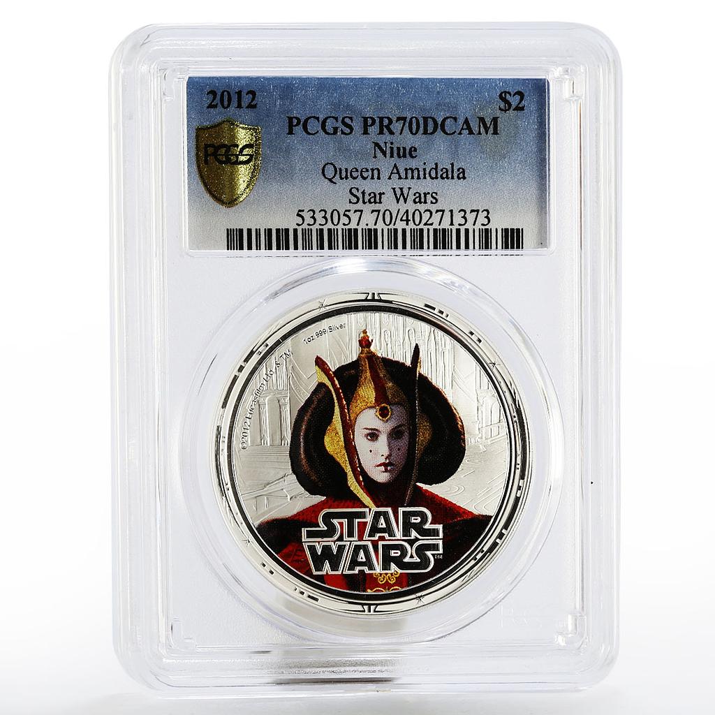 Niue 2 dollars Star Wars Queen Amidala PR-70 PCGS proof silver coin 2012