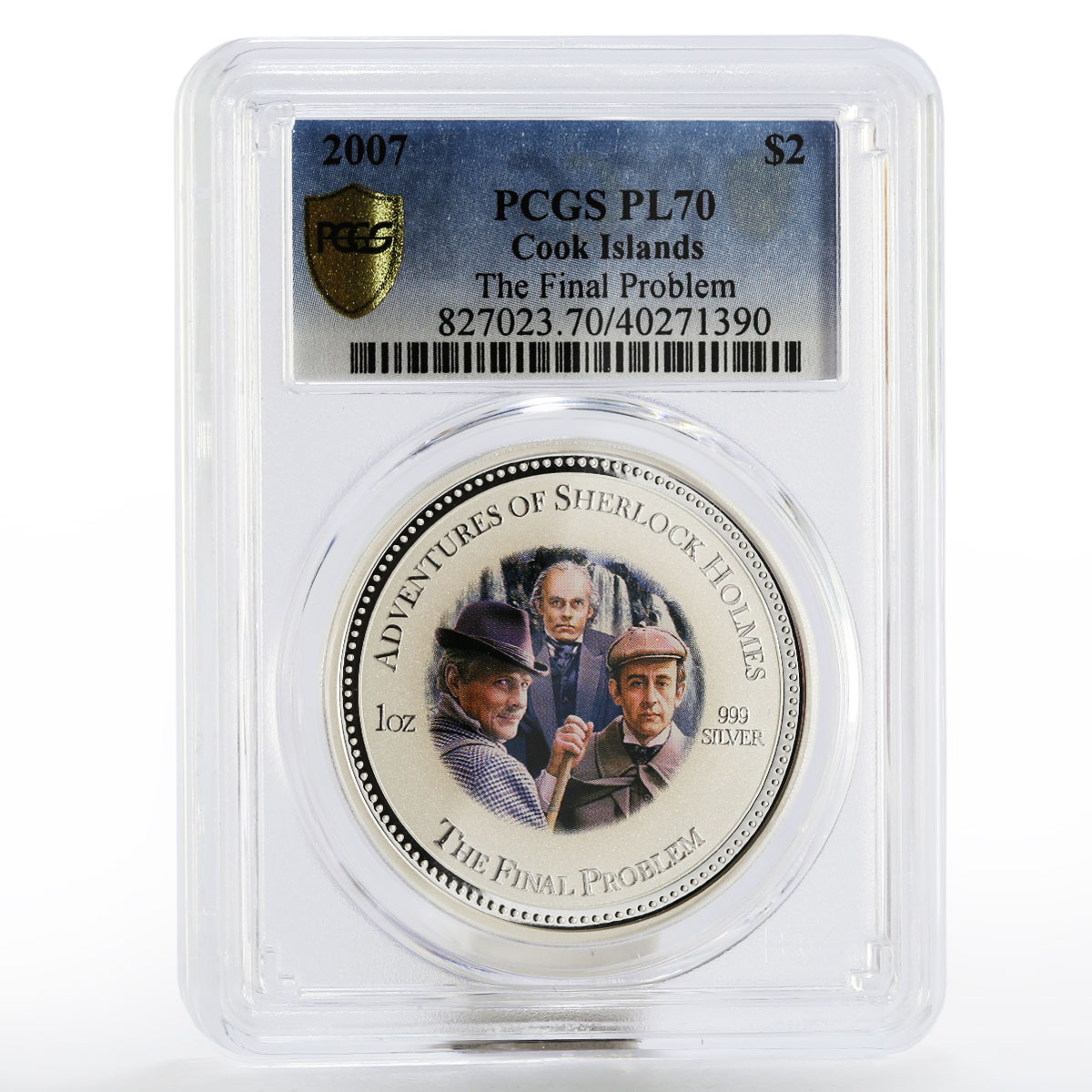 Cook Islands set of 4 coins Sherlock Holmes PL-70 - 69 PCGS silver coin 2007