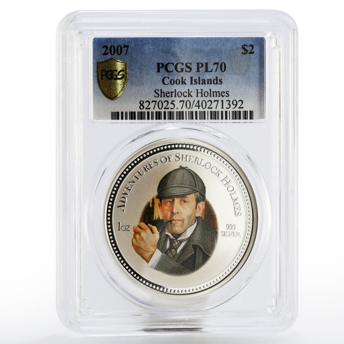Cook Islands set of 4 coins Sherlock Holmes PL-70 - 69 PCGS silver coin 2007