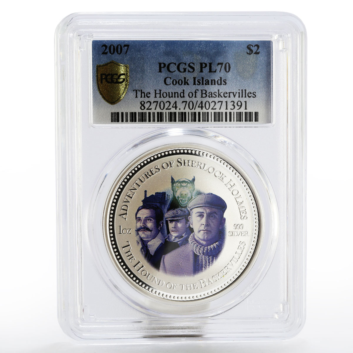 Cook Islands set of 4 coins Sherlock Holmes PL-70 - 69 PCGS silver coin 2007