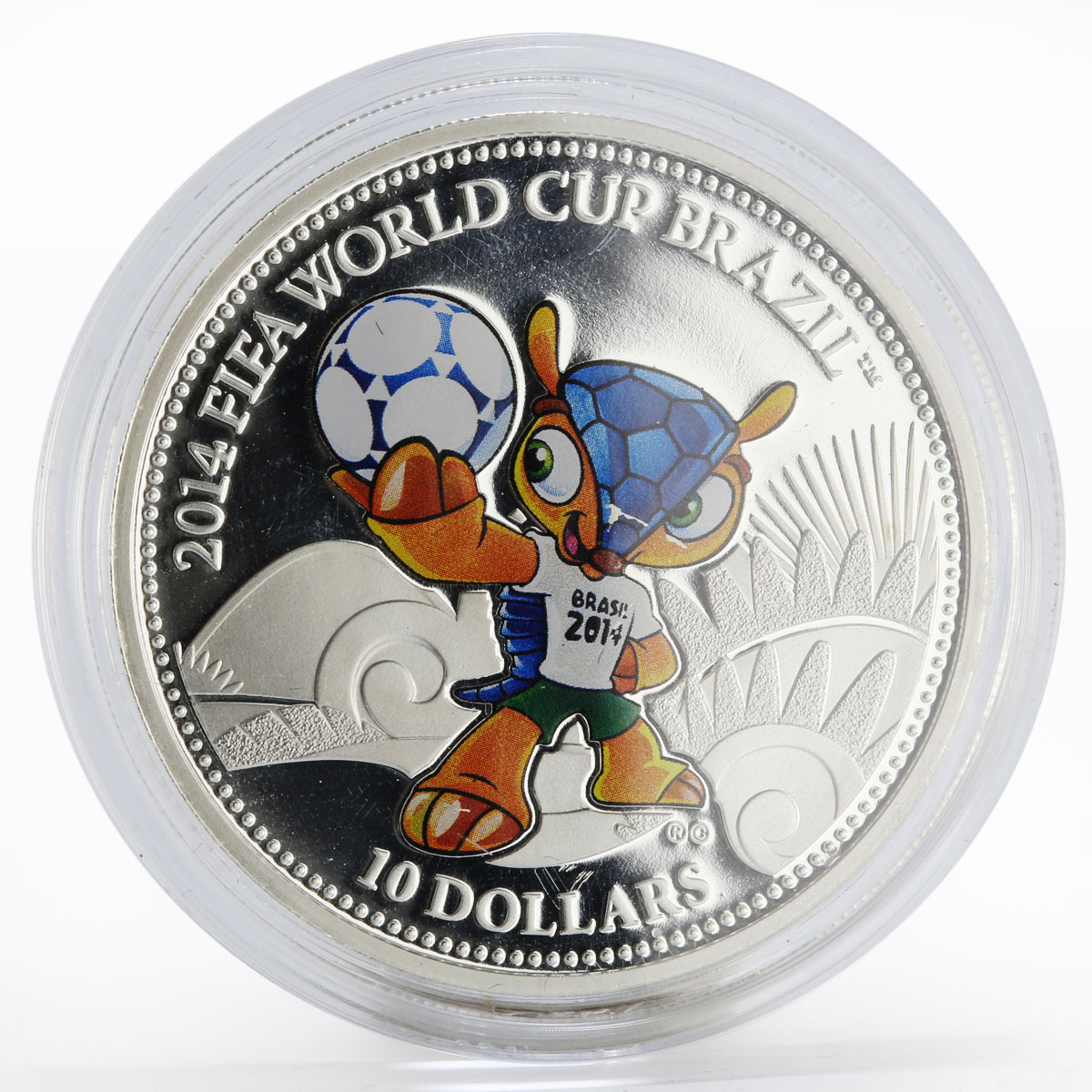 Cook Islands 10 dollars 2014 FIFA World Cup Brazil colored silver coin 2013