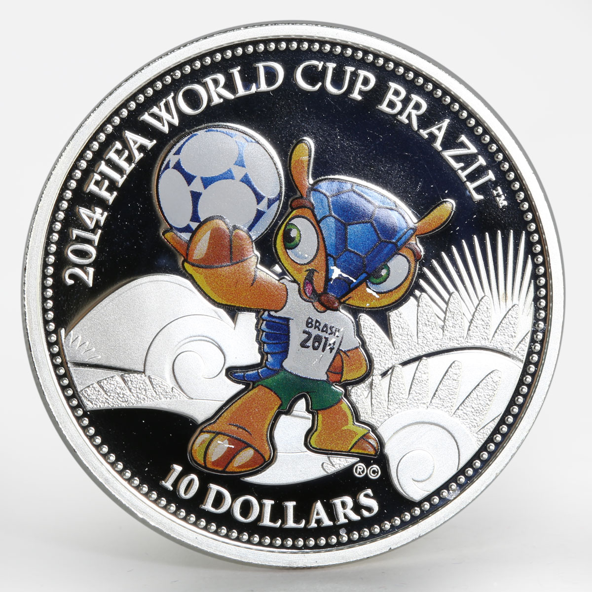 Cook Islands 10 dollars 2014 FIFA World Cup Brazil colored silver coin 2013