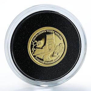 Cook Islands 10 dollars 12 Wonders of Ukraine Lutsk Castle Lubart gold coin 2009