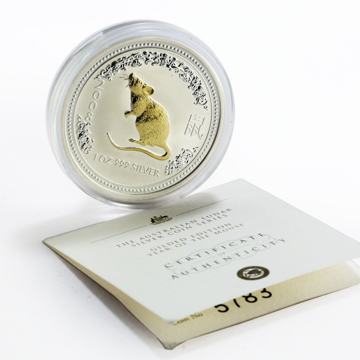 Australia 1 dollar Year of the Mouse 2008 Lunar Series I gilded