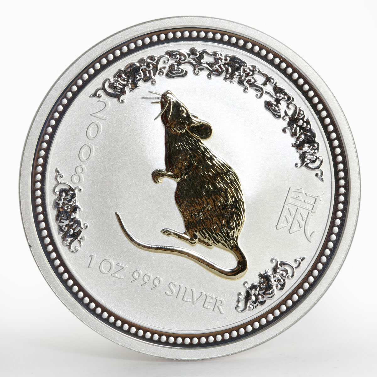 Australia 1 dollar Year of the Mouse 2008 Lunar Series I gilded