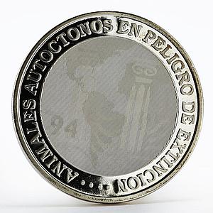 Mexico Ibero American series II Native Animals in Danger proof silver medal 1994