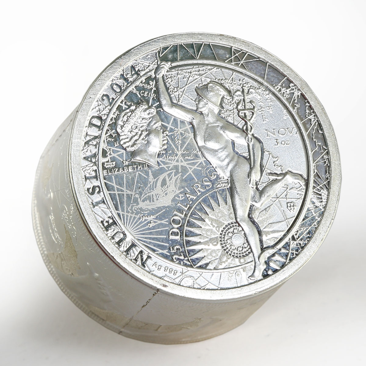 Niue 25 dollars Fortune Redux series Mercury the God proof silver coin 2014