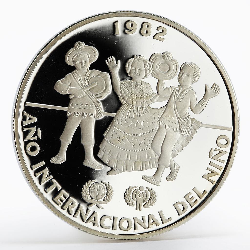 Panama 10 balboas International Year of the Child proof silver coin 1982