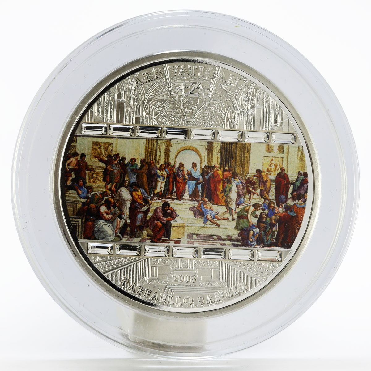 Cook Islands 20 dollars Raffael Santi Art The School of Athens silver coin 2010