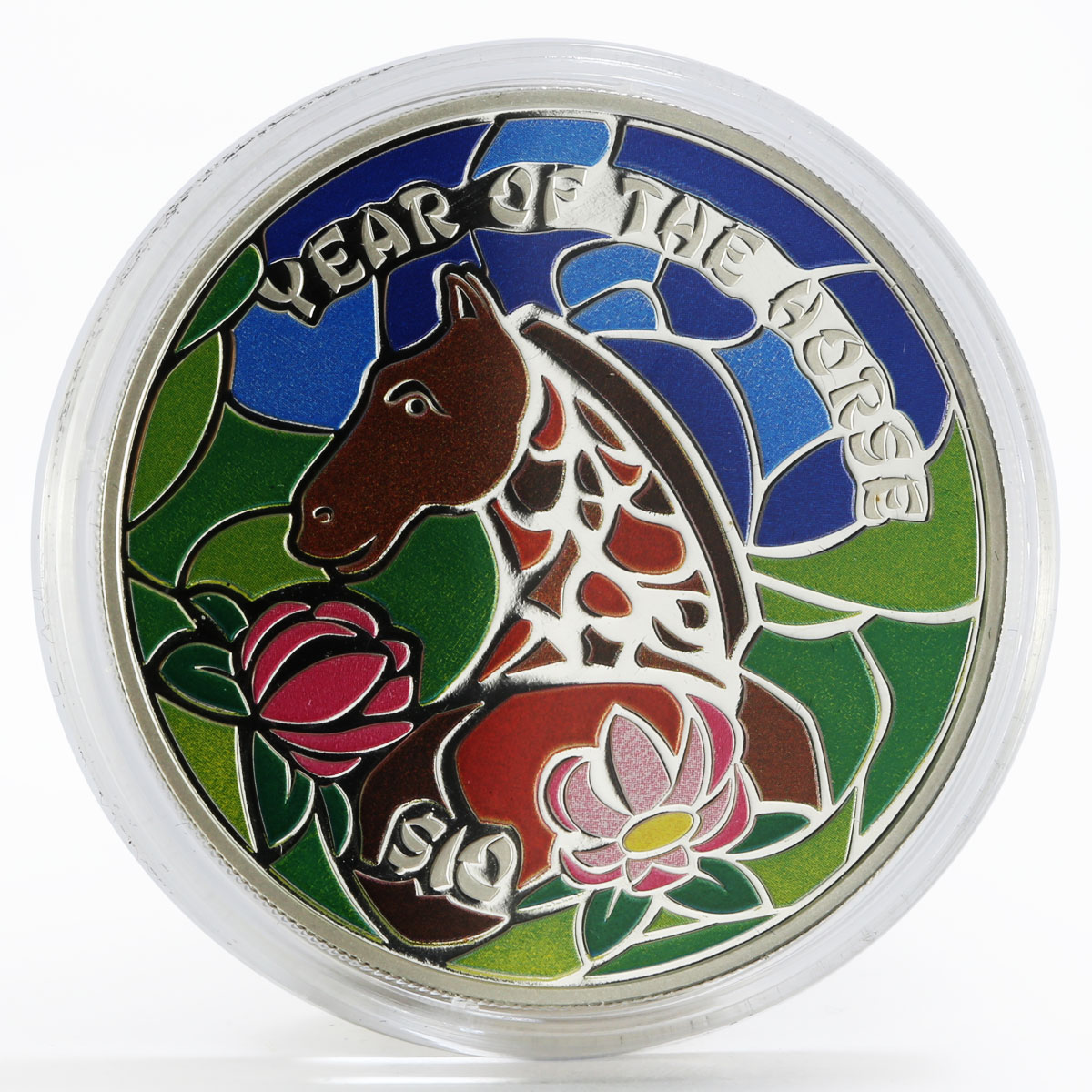 Fiji 10 dollars Year of the Horse proof silver coin 2014