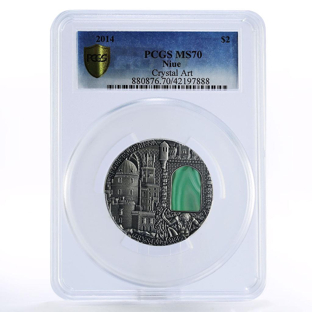 Niue 2 dollars Crystal Art series Secrets of Pena MS70 PCGS silver coin 2014