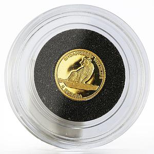 Malawi 5 kwacha Endangered Wildlife series The Leopard gold proof coin 2004