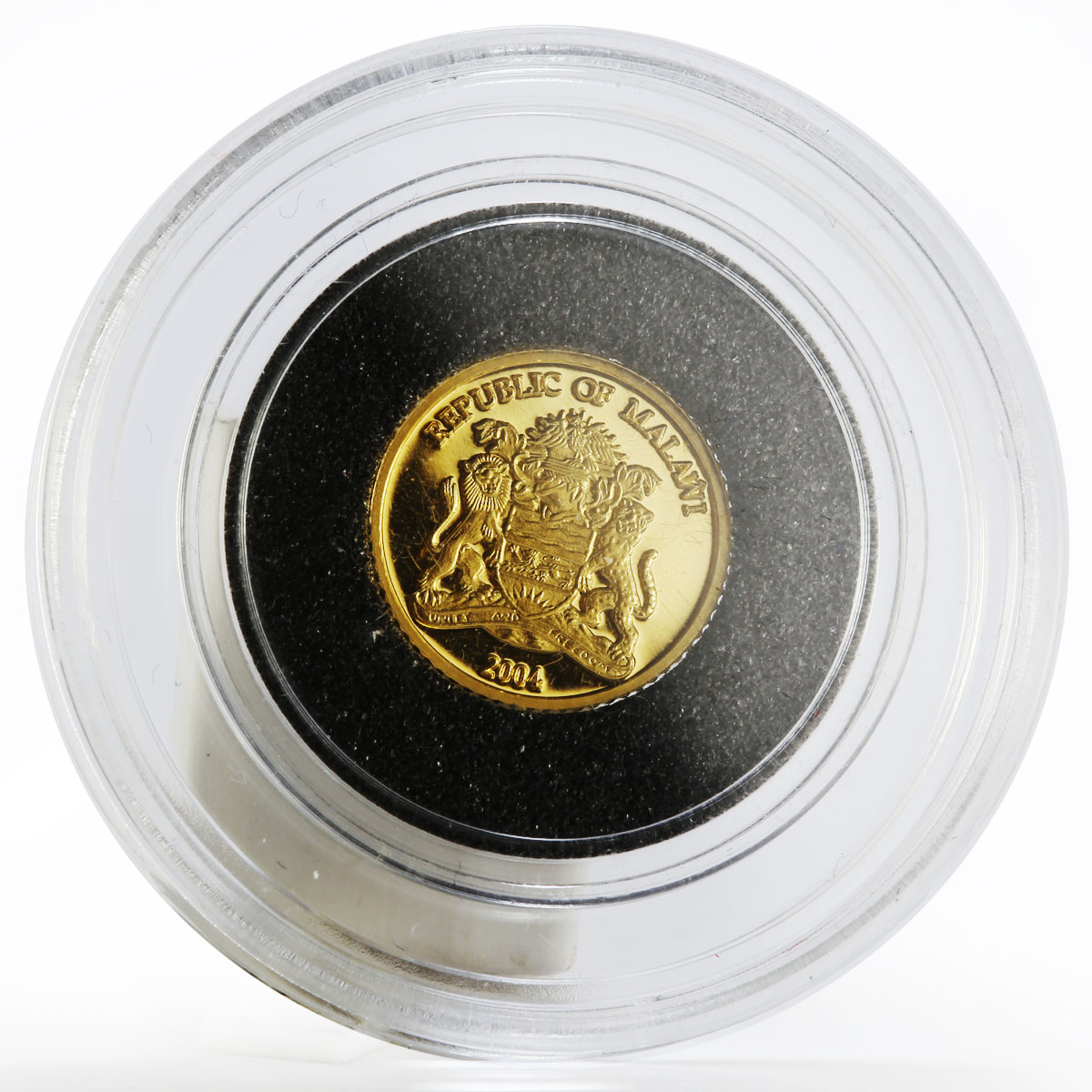 Malawi 5 kwacha Endangered Wildlife series The Leopard gold proof coin 2004