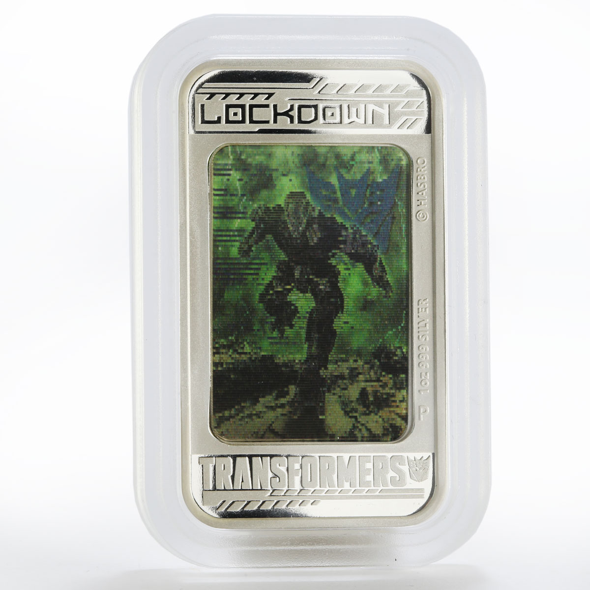 Tuvalu 1 dollar Transformers Lockdown hologram colored proof silver coin 2014