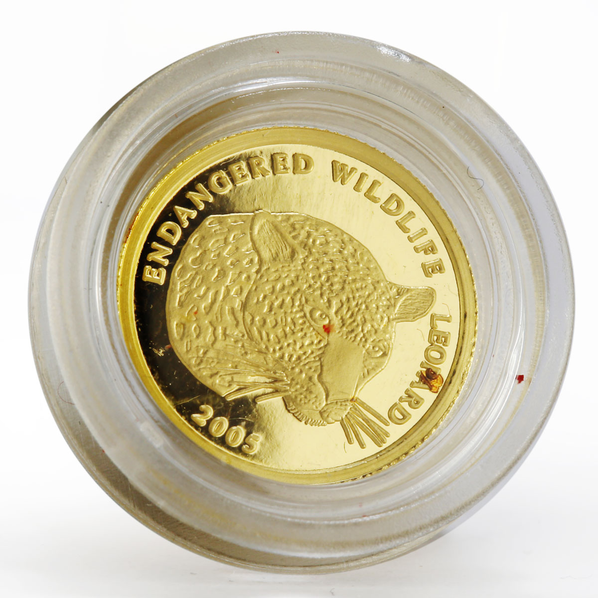 Benin 1500 francs Endangered Wildlife series The Leopard proof gold coin 2005