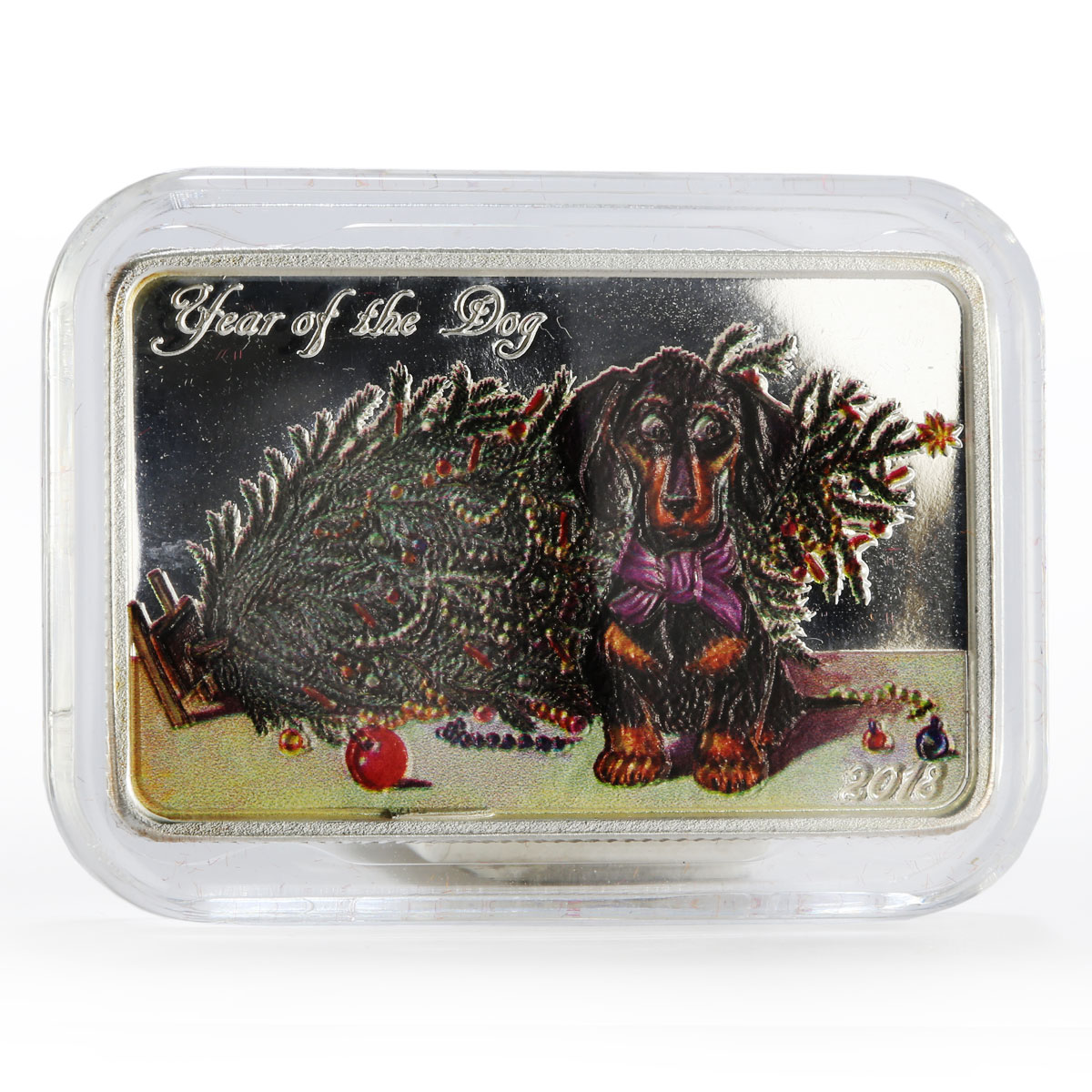 Congo 1000 francs Year of the Dog colored proof silver coin 2018