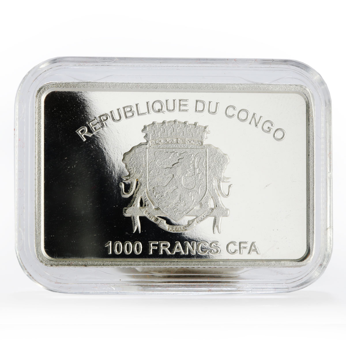 Congo 1000 francs Year of the Dog colored proof silver coin 2018