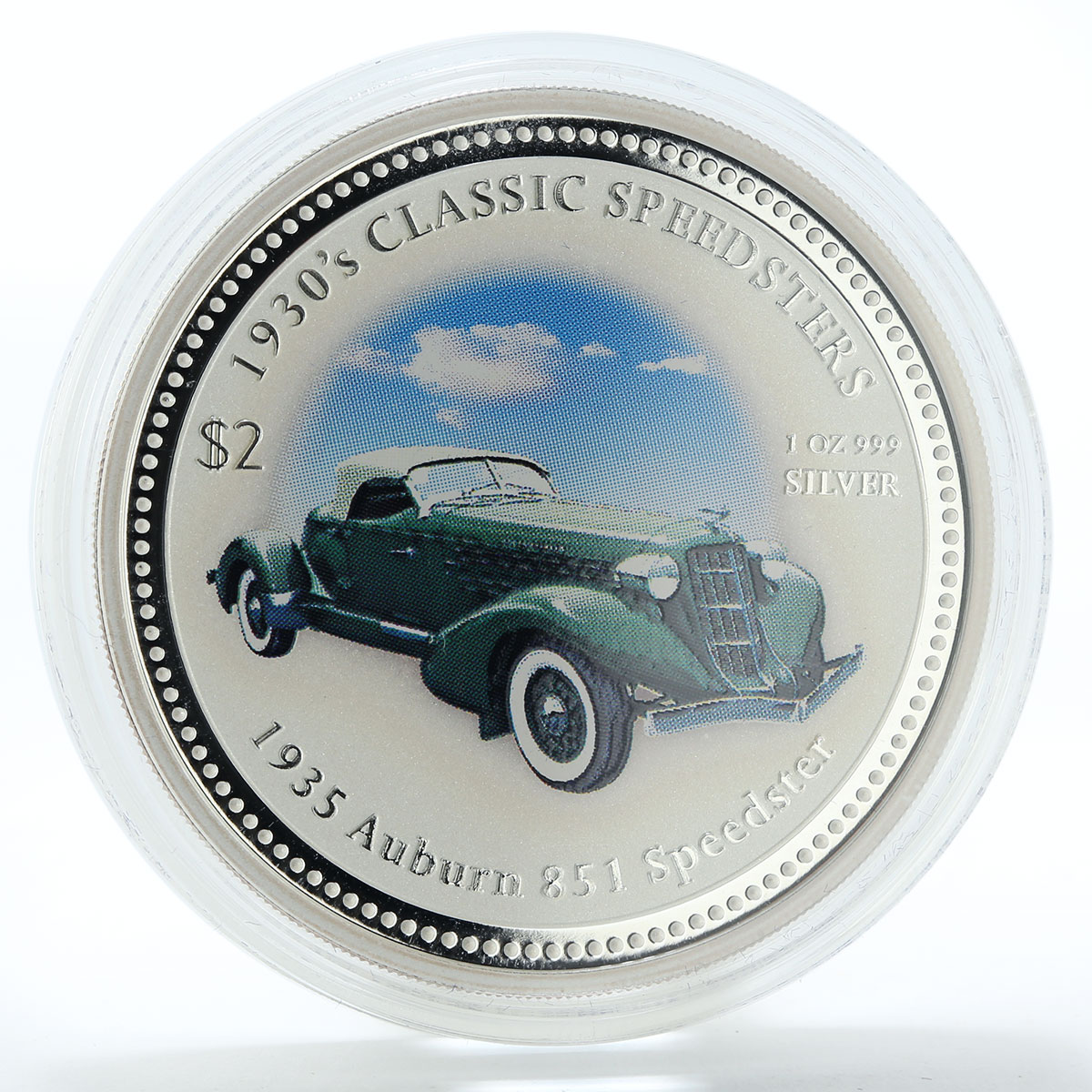 Cook Islands 2 dollars 1935 Auburn 851 Speedster silver coin 2006