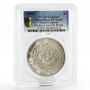 China Kiangnan Province 1 dollar XF Detail PCGS LM-229 silver coin 1900