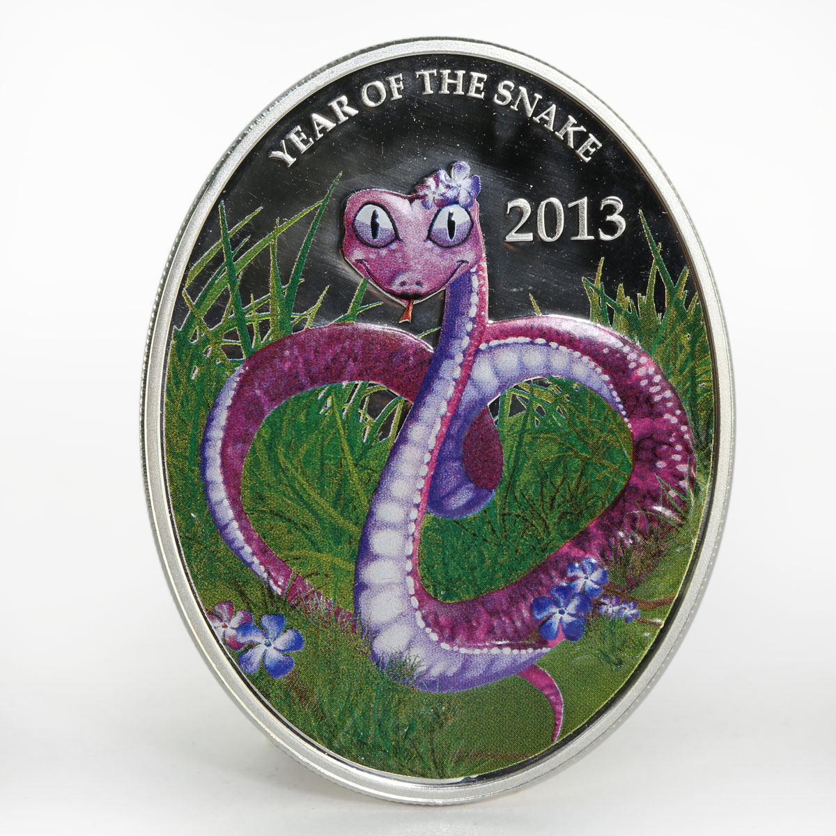 Niue 1 dollar Lunar series Year of the Snake Love Snake colored silver coin 2013