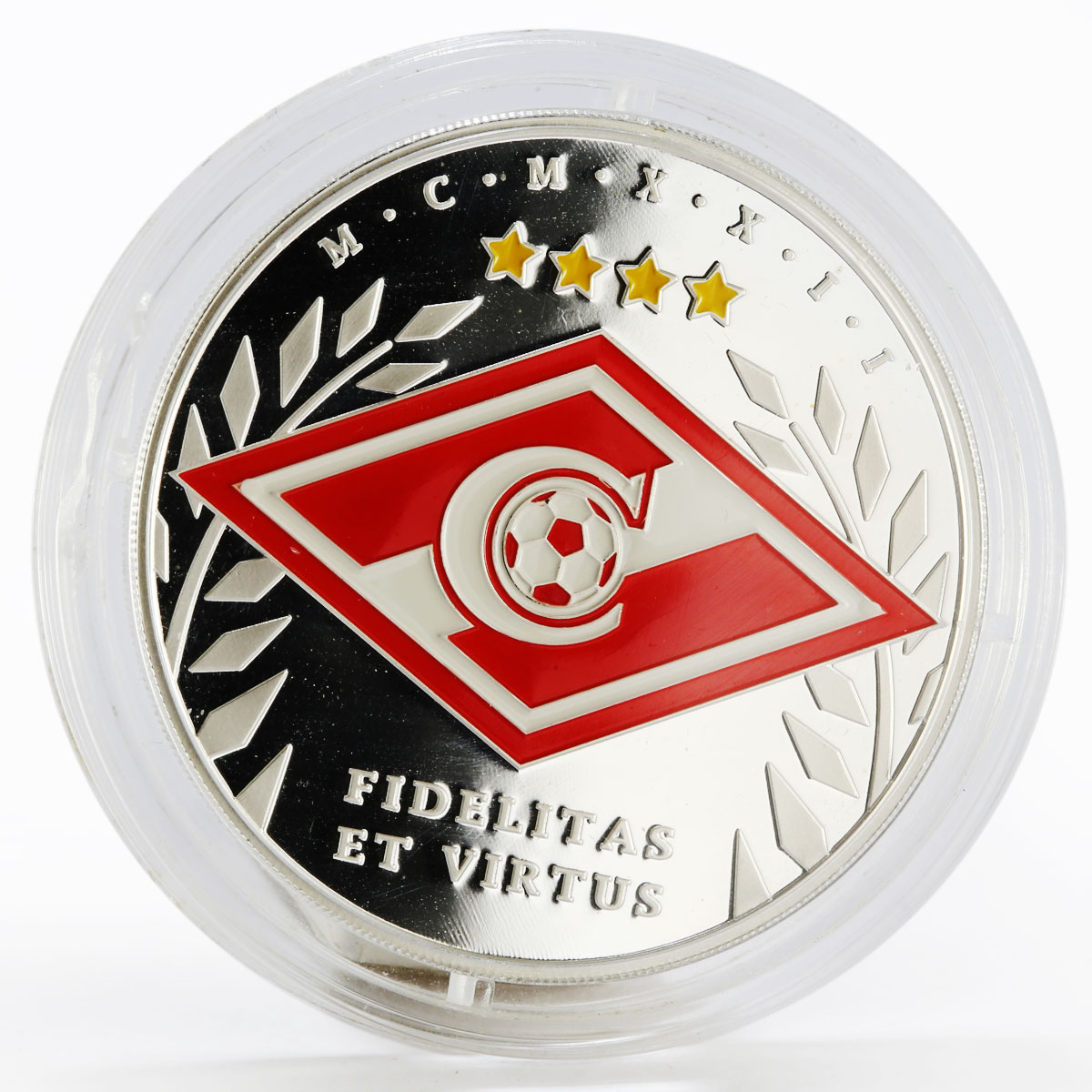 Ghana 5 cedis FC Spartak Moscow Russia Football colored proof silver coin 2015