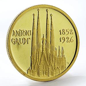 Andorra 50 dinars St. Antoni Castle Religion Architecture gold coin 1990