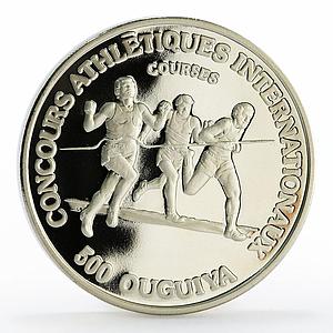Mauritania 500 ouguiya International Games Runners proof nickel coin 1984