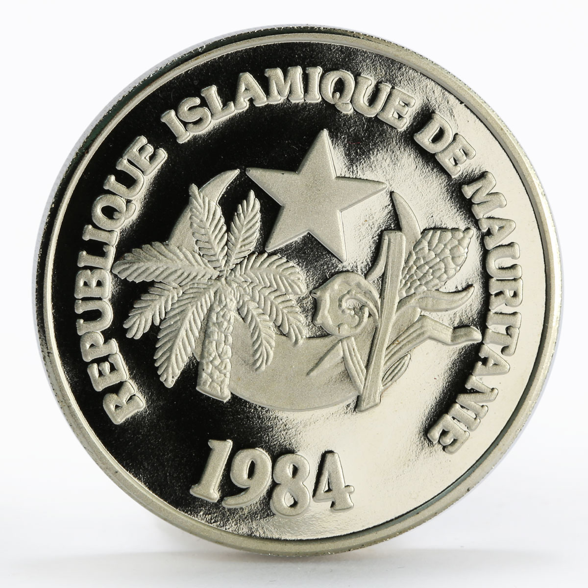 Mauritania 500 ouguiya International Games Runners proof nickel coin 1984