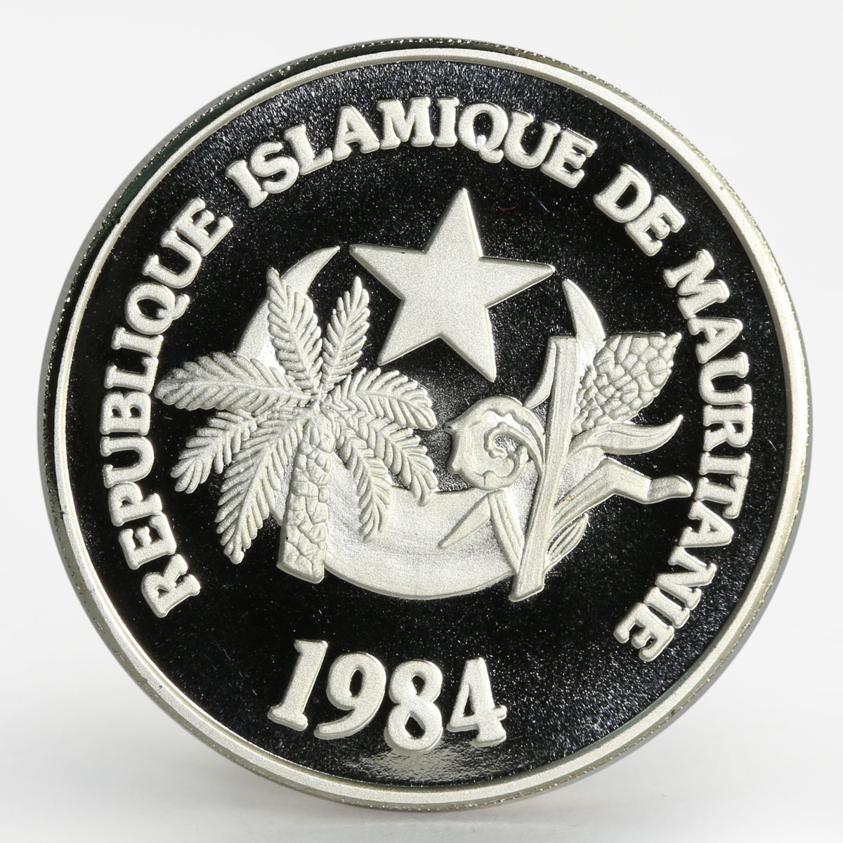 Mauritania 500 ouguiya International Games Runners proof nickel coin 1984