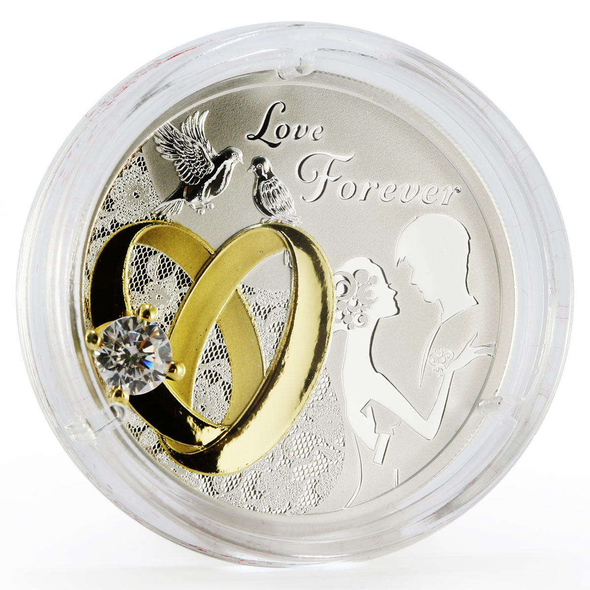 Tanzania 250 shillings Love Forever gilded proof silver coin 2019