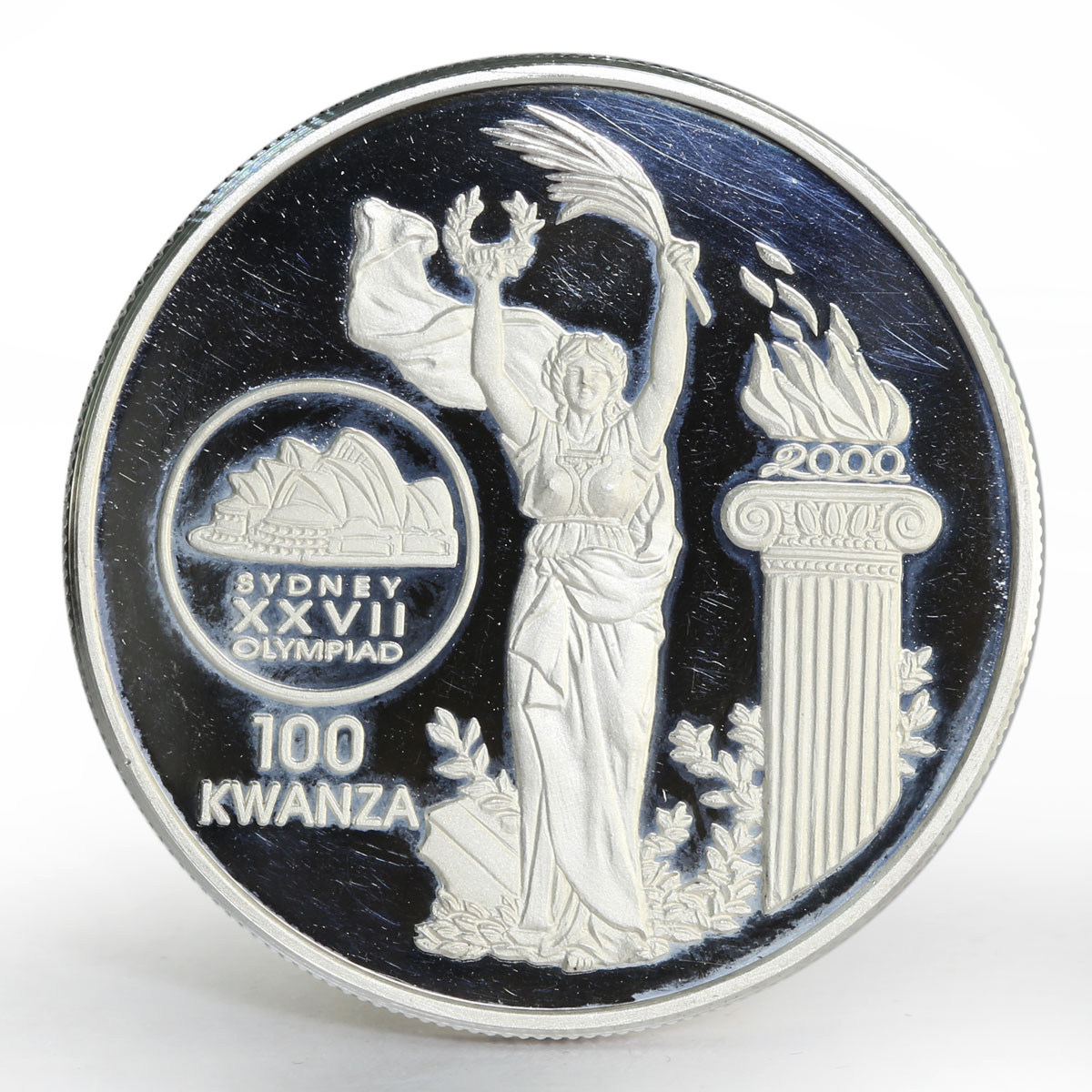 Angola 100 kwanzas Summer Olympics Sydney proof silver coin 1999