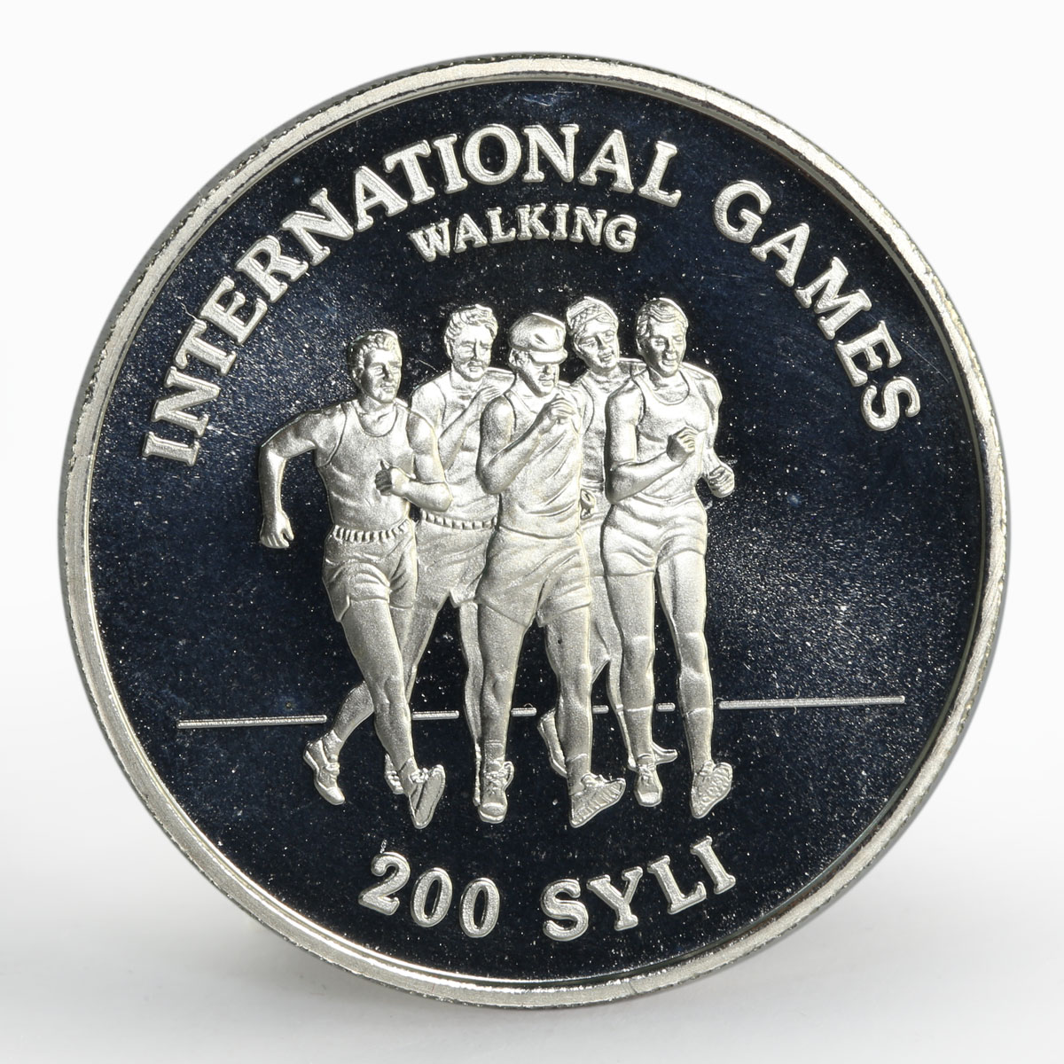 Guinea 200 sylis International Games Walking proof nickel coin 1984