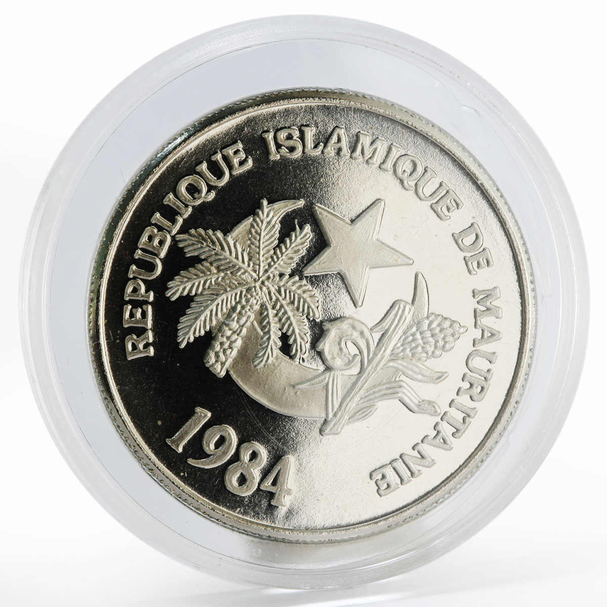 Mauritania 500 ouguiya International Games Fencing proof nickel coin 1984